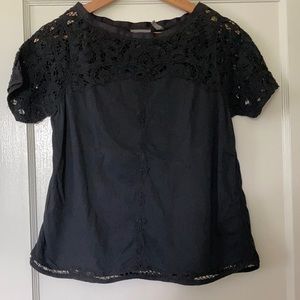Anthropologie beautiful lace cotton tee shirt